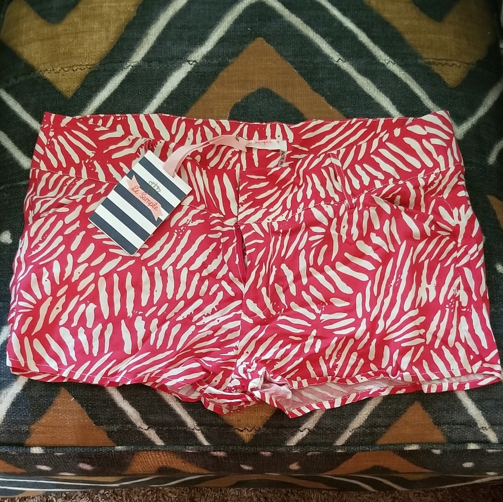 Le Sample 100% rayon beach shorts